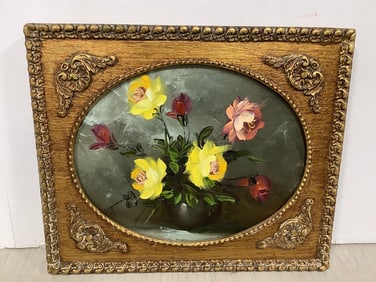 Floral oil on canvas painting(10in.x12in.)