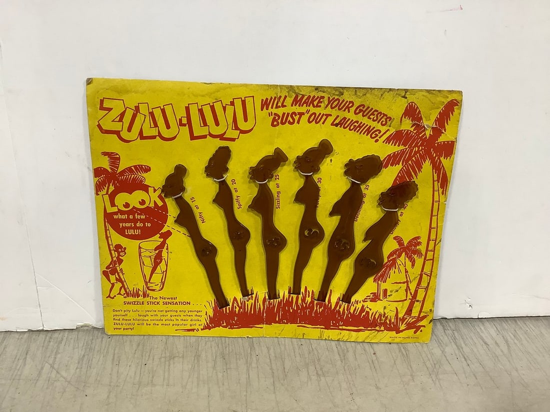 Vintage Zulu Lulu swizzle sticks drink stirrers(new) (1 of 1)