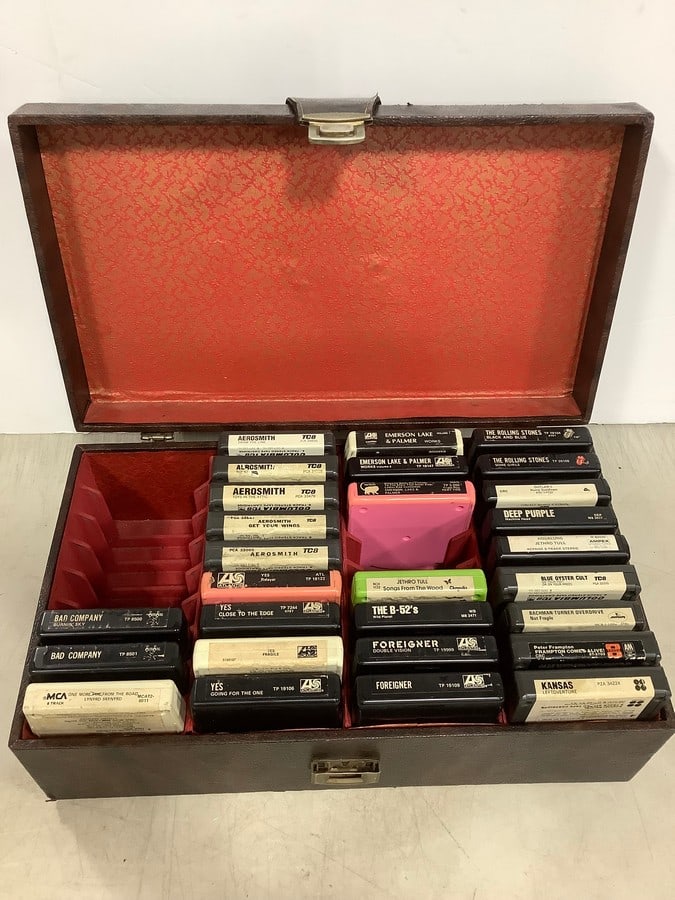 Vintage rock 8 track tape lot and case(Aerosmith, Rolling Stones, Jethro Tull, and more) (1 of 1)