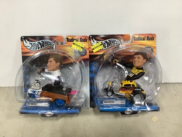 HotWheels Radical Rods Ward Burton and Jeff Burton collectibles(new in box)