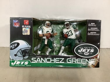 NFL NY Jets Mark Sanchez and Shonn Greene collectible figures(new in box)