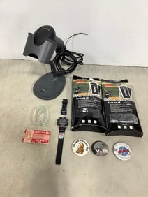 Spalding forearm guards, handheld scanner machine, and more