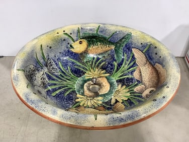 Casa Bella handpainted fish sink(20in.across)