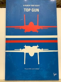 Top Gun Film Decorative Canvas Signed Vince (26inx40in)