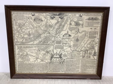 Vintage Framed Map (20.25inx26.25in)