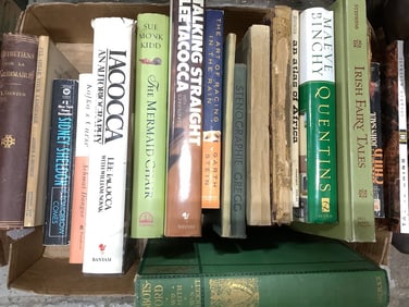 Various books (Irish Fairy Tales, The Mermaid Chair, etc)