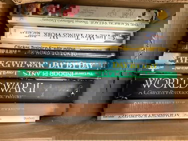 Various books (World War II, The Civil War Day by Day, etc)