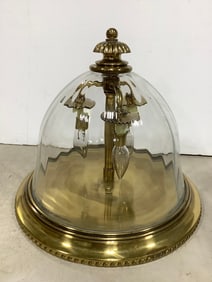 Brass Three Bulb Hanging Light Fixture (13in Tall)