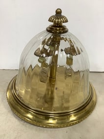 Brass Three Bulb Hanging Light Fixture (13in Tall)