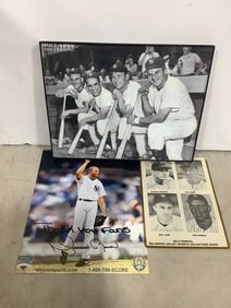 Daily News Yankee Legends Series framed print(8.75in.x11in.)and signed baseball prints