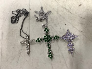 Sterling Crosses Semiprecious Stones