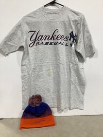 Yankees baseball tshirt(size N/A) and New York Knicks hat