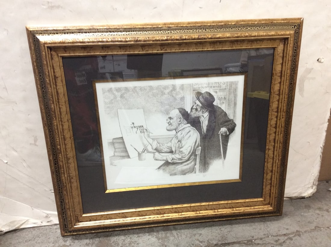 Framed Black and White Art Print Signed Emanuel Schary(25.5inx30in) (1 of 1)