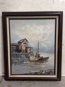 Framed Oil Painting Signed by Max Savy (21inx25in)