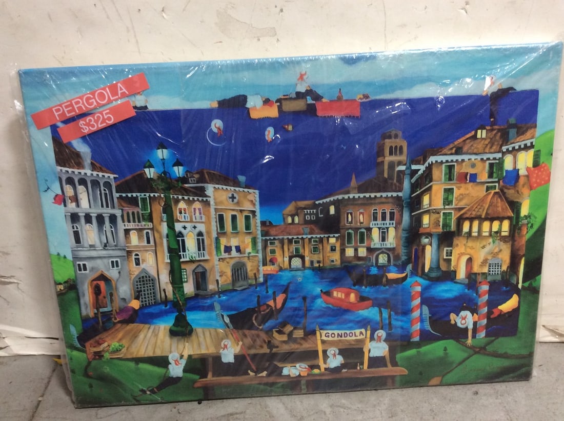 'Gondoliers Break' Art Print Signed by Linnea Pergola with COA (17inx24in) (1 of 1)