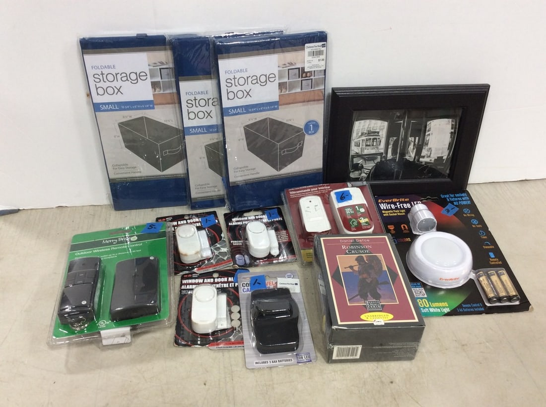 Foldable storage boxes, window and door alarms, LED light, and more: Foldable storage boxes, window and door alarms, LED light, and more
