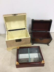 Vintage organizer boxes(tallest 8.5in.-one damaged on top)
