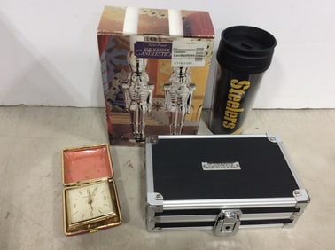 Pittsburgh Steelers thermos cup, Phinney Walker clock, and more
