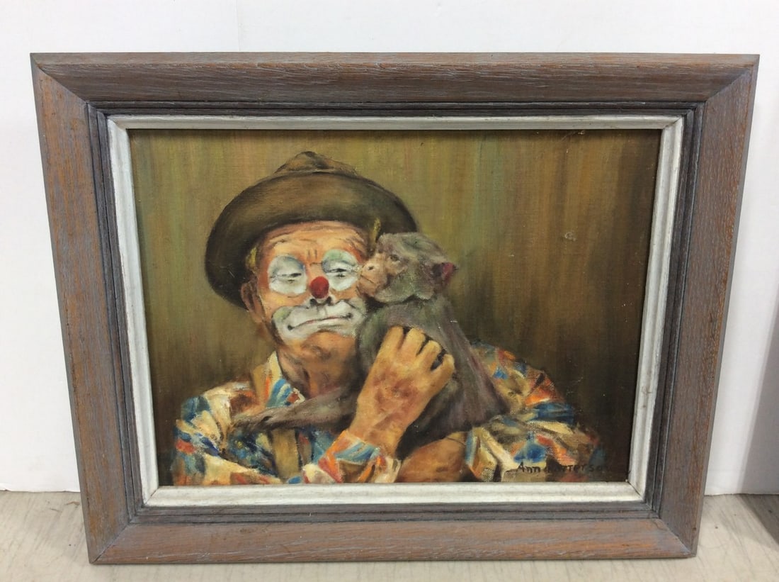 Framed clown artwork(11.5in.x14.5in.) (1 of 1)