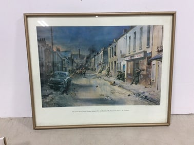 The Leeson Street Patrol, Northerm Ireland 1971 signed and framed print(16.5in.x20.5in.)