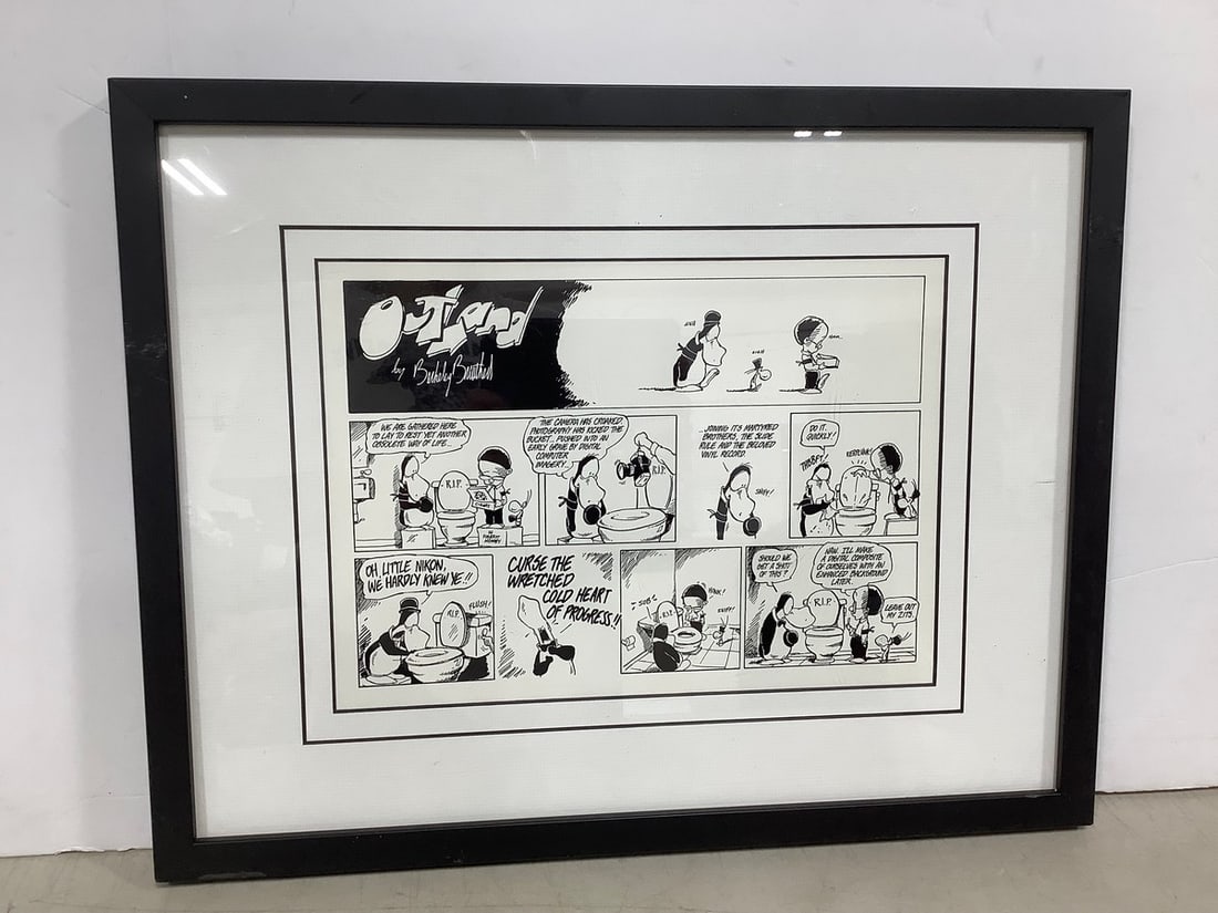 Framed Outland Comic (Black and White, 15 x 19 in): Framed Outland Comic (Black and White, 15 x 19 in)