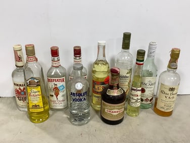Various Liquor Bottles UNSEALED (Beefeater, Bacardi, Ketel One)