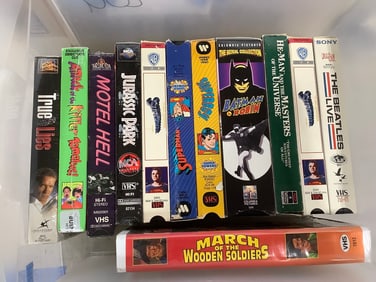 VHS tapes(Jurassic Park, Motel Hell, True Lies, and more)