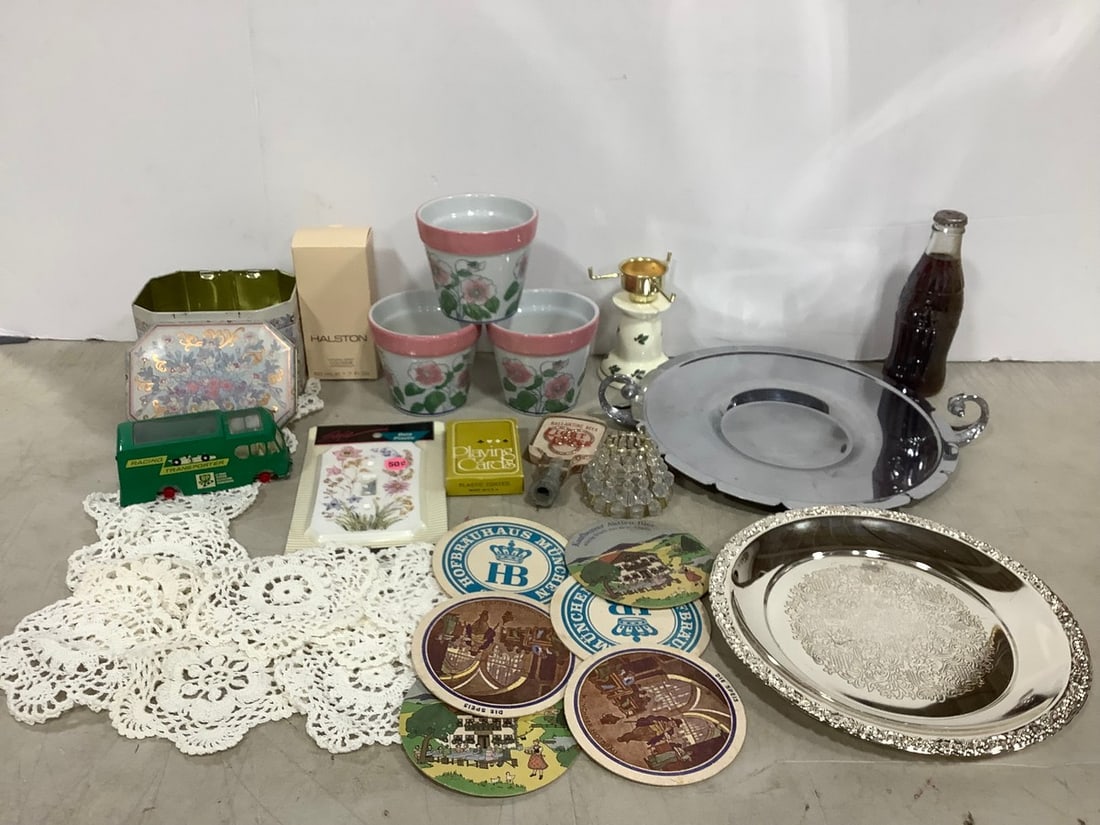 Meister Tin Container, Floral Planters (3.5in tall), Halston Cologne (1.7 Fl. Oz), and more (1 of 1)