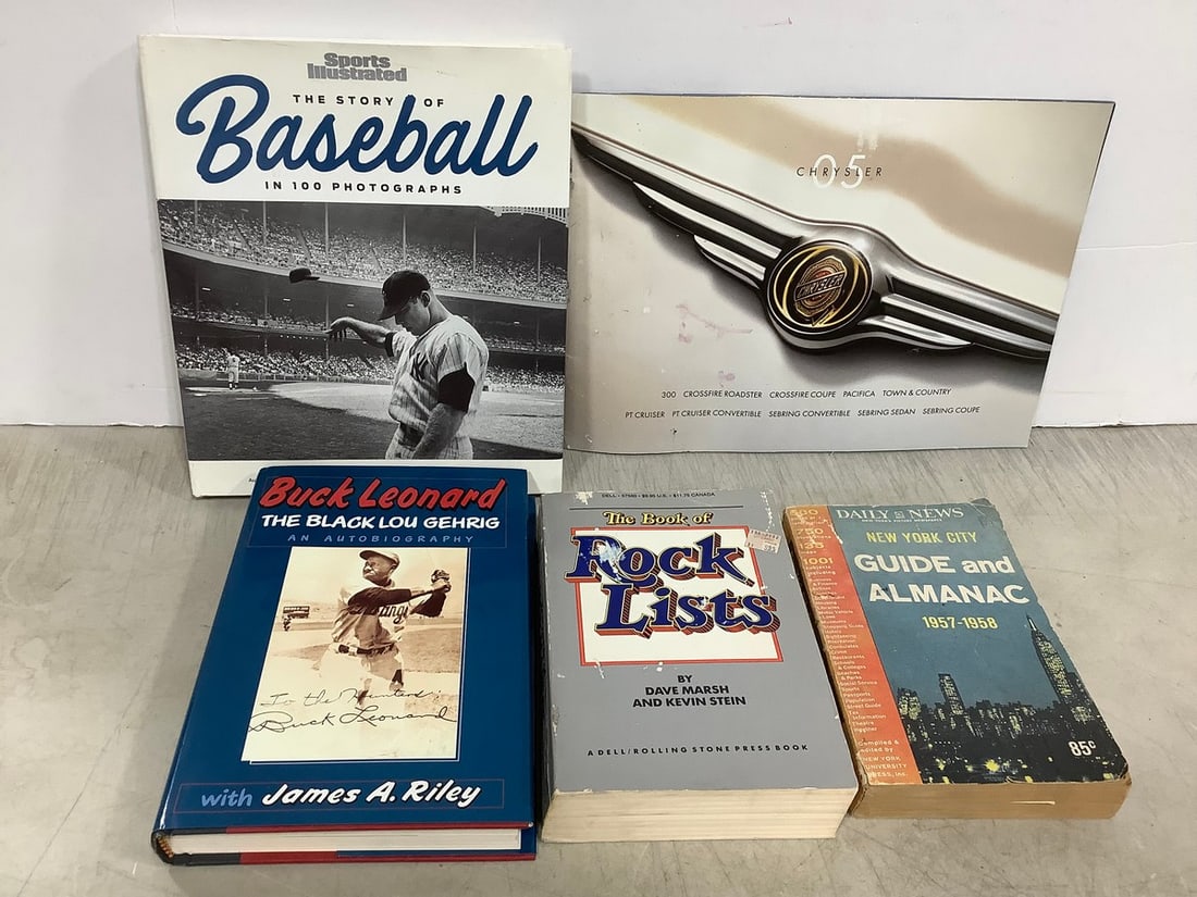 Various Books (NYC Guide and Almanac, Sports Illustrated, etc), and 2005 Chevrolet Car Magazine (1 of 1)