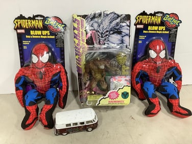 Spiderman Blow Up Toys*new in box,* Wildcats Figurine, and more