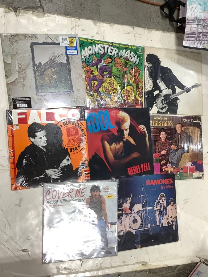 Various Records (Led Zepellin, Bruce Springsteen, Billy Idol, and more) *all have plastic covers*: Various Records (Led Zepellin, Bruce Springsteen, Billy Idol, and more) *all have plastic covers*