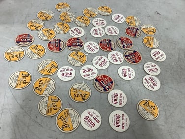 Vintage milk bottle caps
