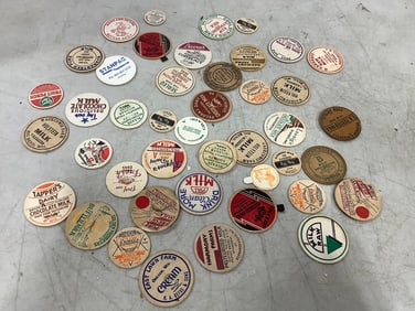 Vintage milk bottle caps