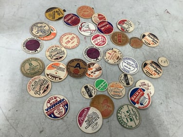 Vintage milk bottle caps