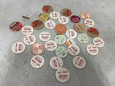 Vintage milk bottle caps