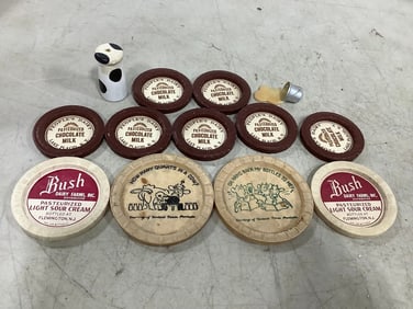 Vintage milk bottle caps and more