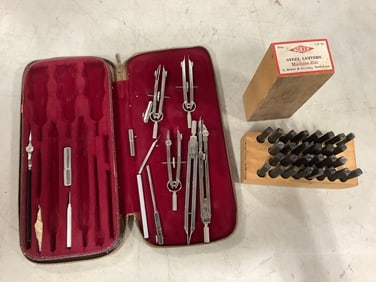 Boker steel letters and drafting set