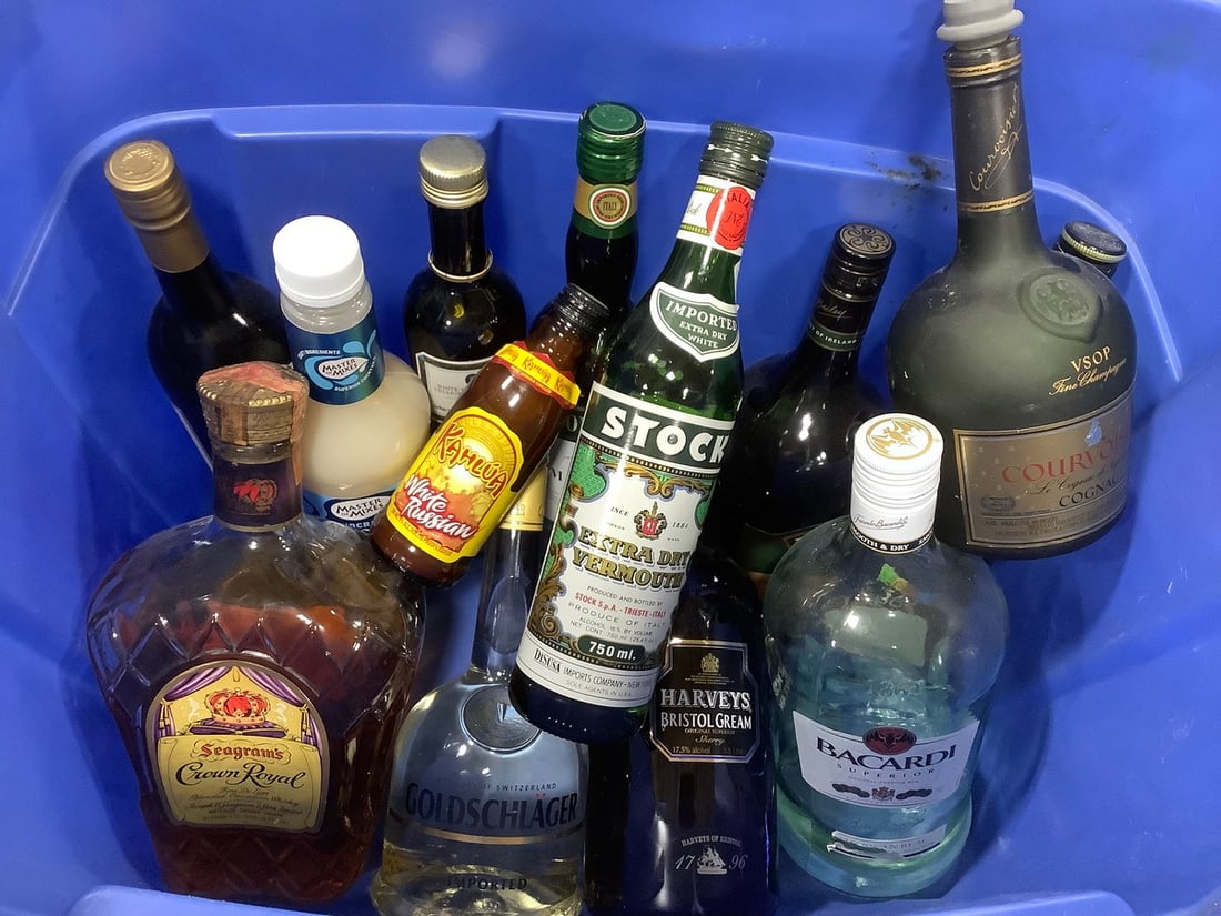 Large lot of alcohol(Bacardi, Crown Royal, Goldschlager, and more-amount varies): Large lot of alcohol(Bacardi, Crown Royal, Goldschlager, and more-amount varies)