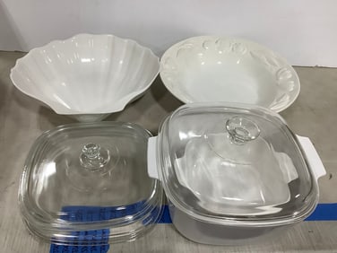 CIC bowl and ceramic containers(one with lid)
