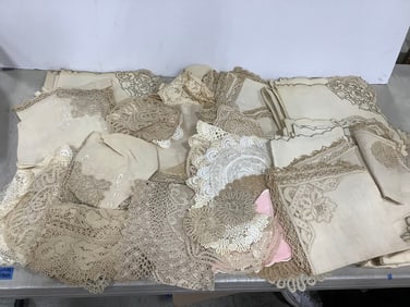 Vintage crochet table covers