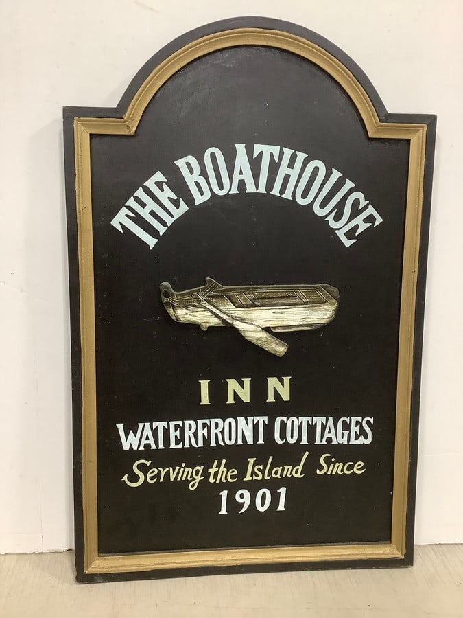 The Boathouse Inn Sign (17.5inx26.75in): The Boathouse Inn Sign (17.5inx26.75in)