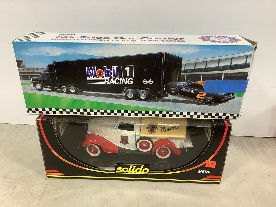 Mobil Toy Race Car Carrier and Prestige Solido Beck's diecast collectible(both new in box): Mobil Toy Race Car Carrier and Prestige Solido Beck's diecast collectible(both new in box)
