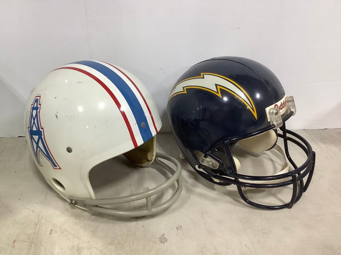 Houston Oilers and San Diego Chargers helmets (1 of 1)