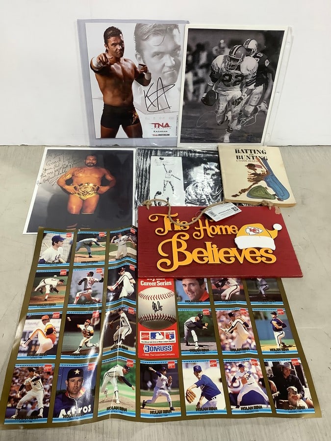 Sports/wrestling prints, NFL wall decor, Nolan Ryan career series sheet(14in.x18in.), and more (1 of 1)