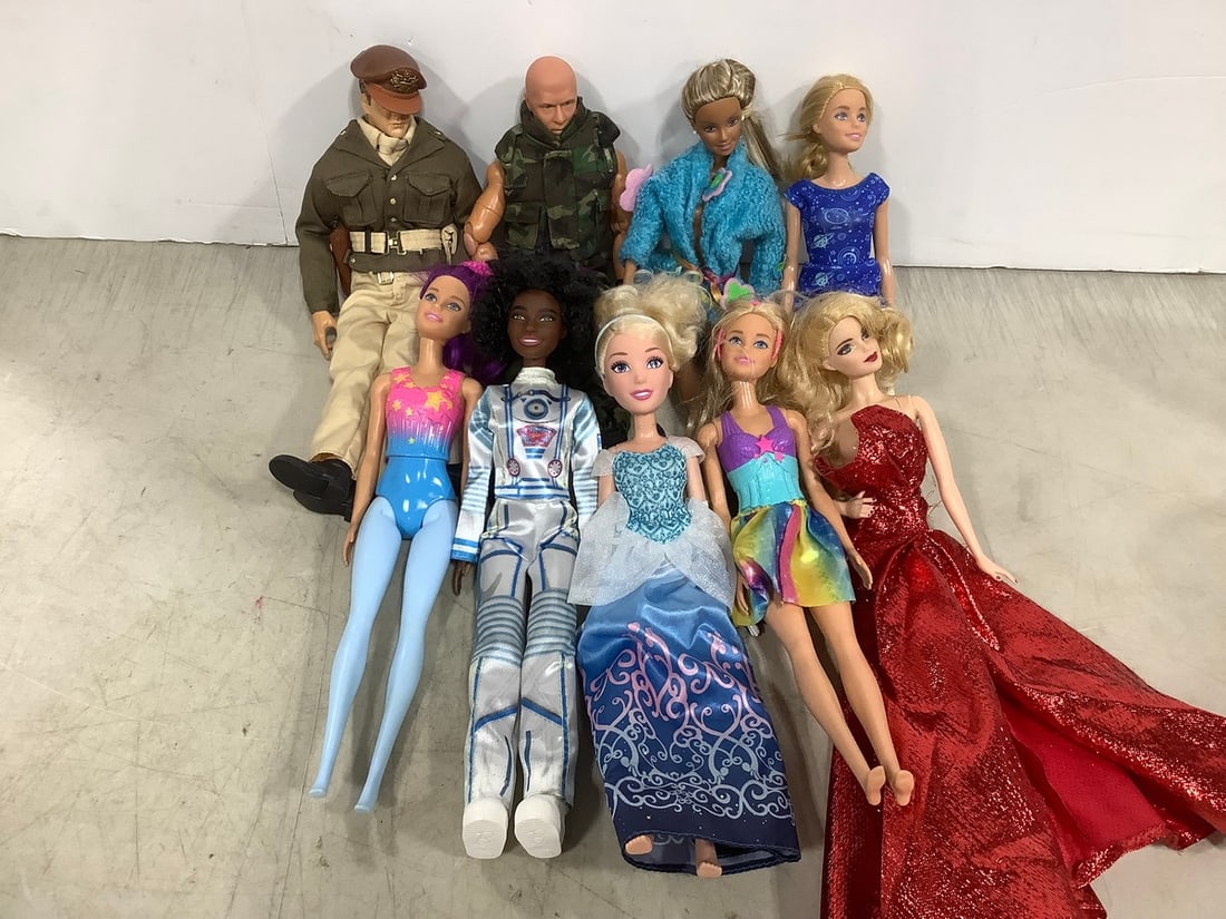 Barbie dolls and G.I. Joe dolls: Barbie dolls and G.I. Joe dolls