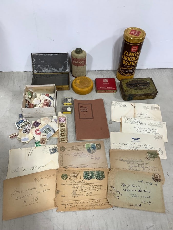 Vintage stamps, tin containers, and more: Vintage stamps, tin containers, and more