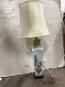 Oriental Table Lamp with Shade *inside torn* (38in Tall)
