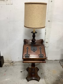 Vintage Captains Desk with Lamp (61in Tall)