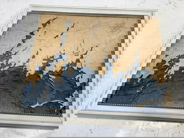 Framed Bathymetric Map (23.25inx19.5in)