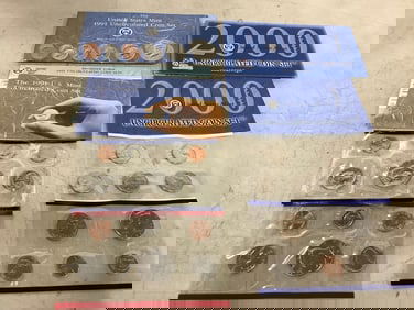 United States Mint 1991 and 2000 Uncirculated Coin Sets